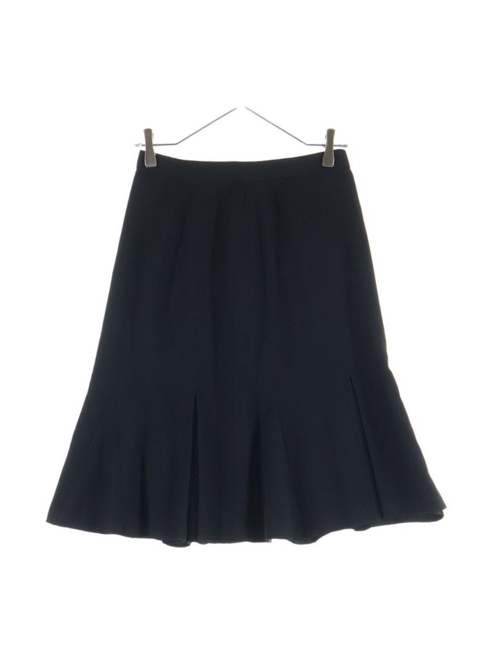 Chanel Wool CC Logo Button Fitted Mermaid Skirt Black